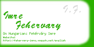 imre fehervary business card
